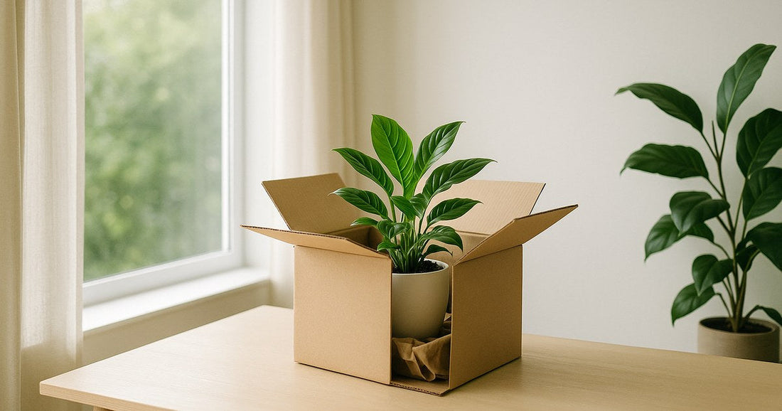 How to Unbox a Live Plant After Shipping — healthy houseplant in a bright, calm home