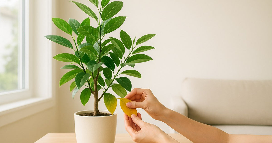 Why Are My Plant’s Leaves Turning Yellow? — healthy houseplant in a bright, calm home